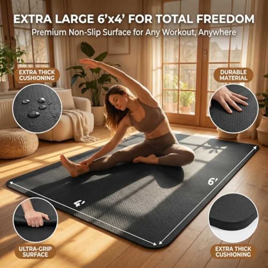 Esterilla de yoga grande de 6' - Pilates X Yoga reseña y precio