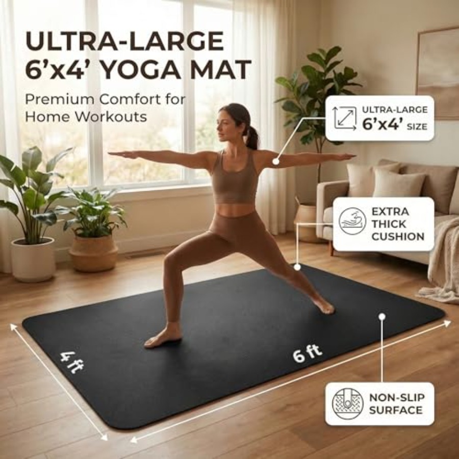 Esterilla de yoga grande de 6' - Pilates X Yoga reseña y precio