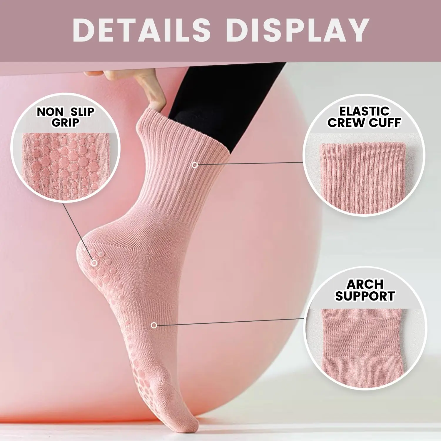 4 pares de calcetines de yoga  - Pilates & Yoga Vida reseña y precio